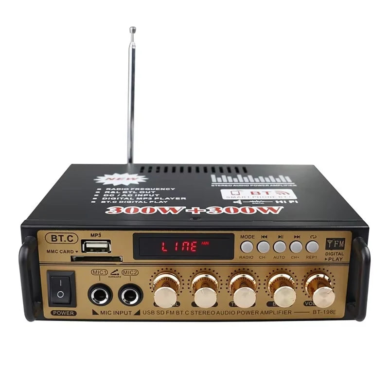 Home Theater Amplifiers Audio 220V Bass Audio Power Bluetooth Digital Amplifiers Hifi FM Auto Music Subwoofer Speakers