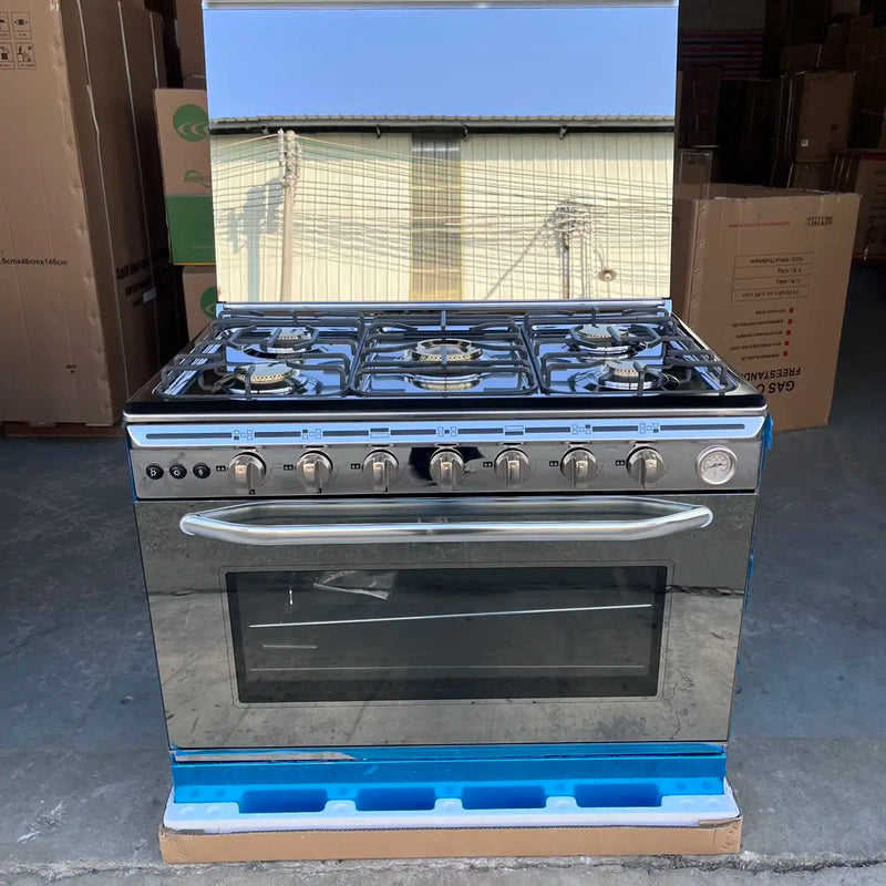 Stainless Steel Gas burner Oven Combo 4 5 6 Heads Gas Stove Gas Furnace Household Freestanding Cooker