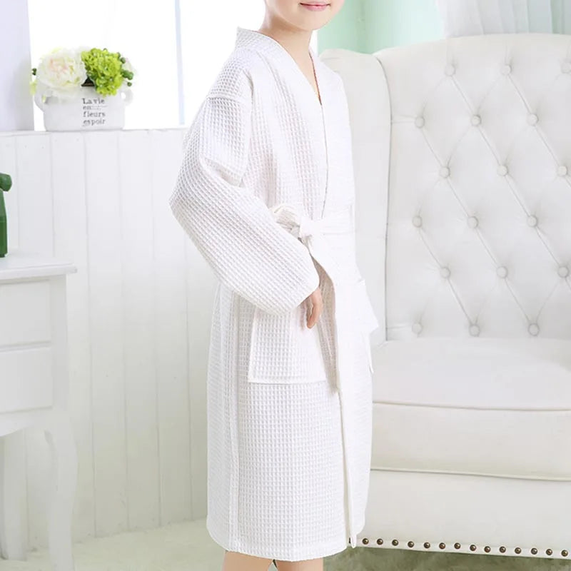 Kids Spring/SummerSwim Robe Waffle Weave Bathrobe - View 5 | SAMAG