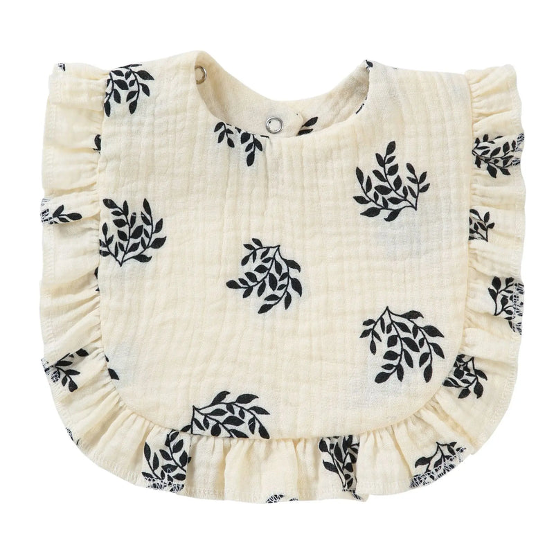 Baby Saliva Towel Muslin Cotton Infant Bibs Kids Feeding Eating Apron Boys Girls Ruffle Towel Toddler Newborn Prints Burp Cloth