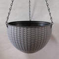 Garden Decoration Plastic Woven Plaited Baskets with Chain Home Decor Houseplant Flowerpot Round Hanging Flower Pots Balcony