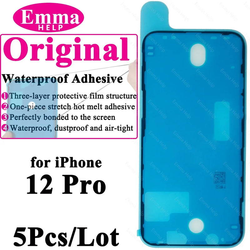 5Pcs Waterproof Sticker for iPhone 13 12 11 Pro Max 14Plus 3M Adhesive LCD Screen Frame Seal Repair Adhesive iphone Acccessories