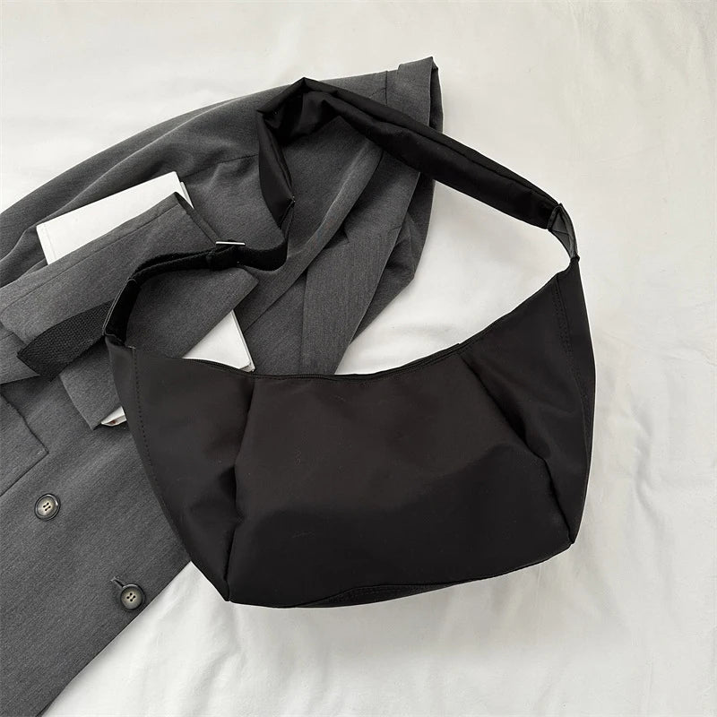 Fashion Summer Large Capacity Casual Nylon Women Shoulder Bag Simple Shopper Hobos Bag Youth Crossbody Shoulder Bag
