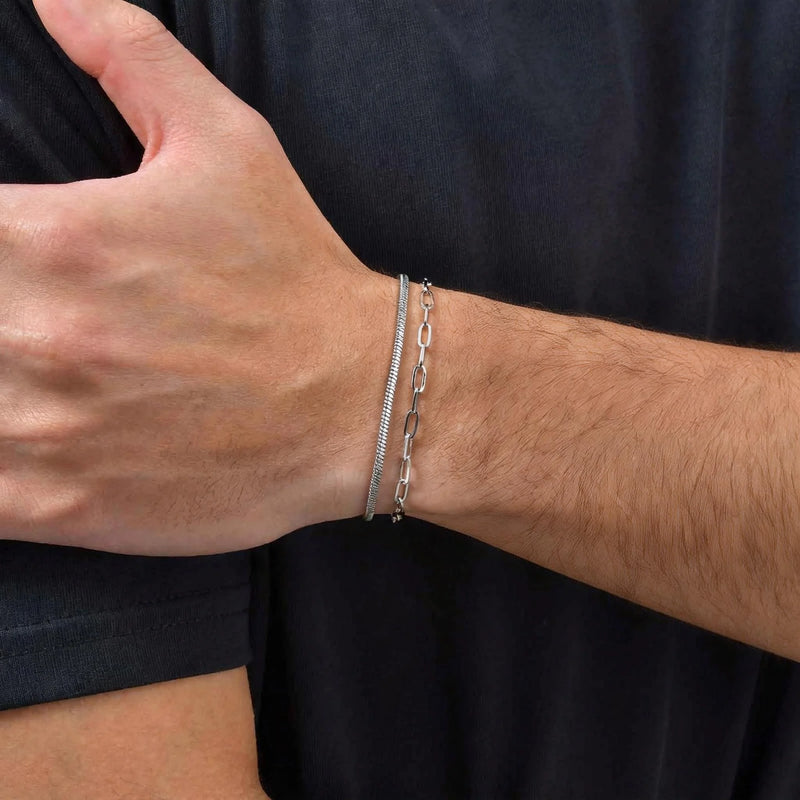 1/2/3pcs Chain Bracelet for Men Women, Stainless Steel Twisted Rope Cuban Wristband, Hip Hop Minimalist - Visuel 5 | SAMAG