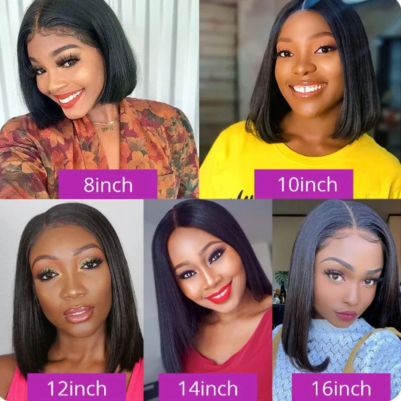 13X6 Hot Sale Glueless Wigs 13x4 Short Bob Bone Straight Best 100% Human Hair Wig for Women Ready To Wear Go Lace Frontal Wigs