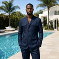 Linen Summer Safari Suits For Men 2 Pieces Separates Blazer Pants Set Casual Outfit For Beach Wedding Prom Party Man Suit