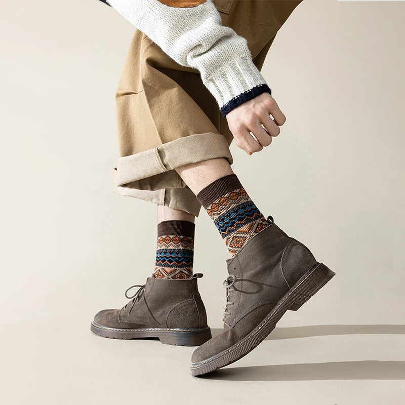 Men's Dress Socks, Cotton Crew 3 Pairs, Breathable | SAMAG