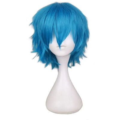 QQXCAIW Short Men Green Blue Cosplay Wig Party Costume | SAMAG