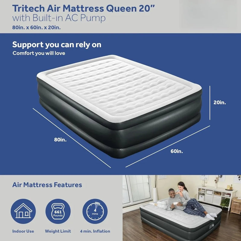 Tritech Air Mattress Bed 2 Person w/Built - in AC Pump - View 2 | SAMAG