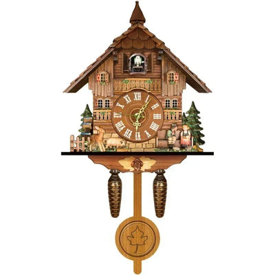 Wooden Hanging Wall Clock Bird Alarm Cuckoo For Home | SAMAG