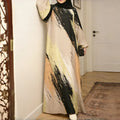 Horetong Summer Muslim Abaya Women Dress Art Print O-Neck | SAMAG