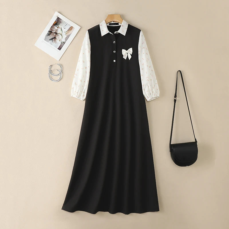 Women's Muslim Modest Fashion Maxi Dress Half Buttons | SAMAG