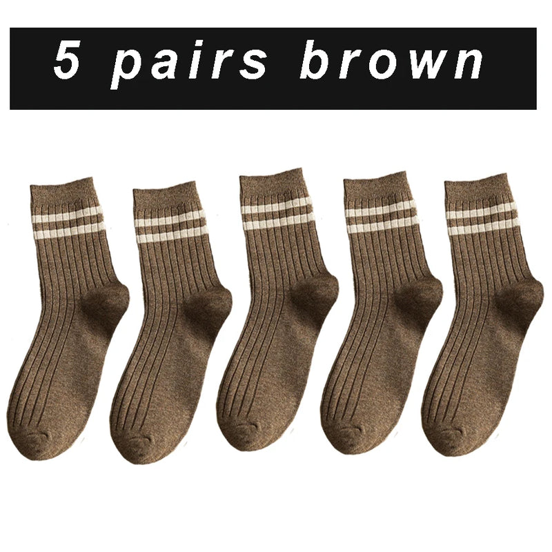 Pairs Men's New Striped Casual Breathable Socks Harajuku | SAMAG