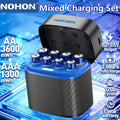 NOHON Rechargeable Lithium Battery AA 3600mWh/AAA 1300mWh Original Batteries High Capacity 1.5V Battery for Mouse Remote Control