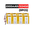 103450 3.7V 2000mAh Polymer Lithium Rechargeable Battery jst PH 2.0mm 2pin plug for Camera GPS navigator MP5 Bluetooth Headset