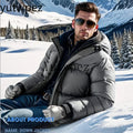 Outdoor Casual Hooded Overcoat Clothes White Duck Down Jacket Men Winter Men's Coat Windproof Removable Cap Parkas Solid Color