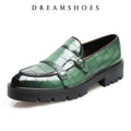 Size 37-48 Leather Monk Shoes Thick-soled British Style Black Formal Business Shoes Fashion Luxury Slip-On Casual Shoes
