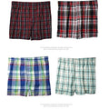 4PCS Mens Underwear Boxers Loose Shorts Men'S Panties Cotton The Large Plaid Arrow Pants Plus Size  Classic Basics Plaid