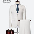 Luxury 3 piece men's wedding suit fashion men's slim solid color business office suit sets large size men Blazer+ pants + vest