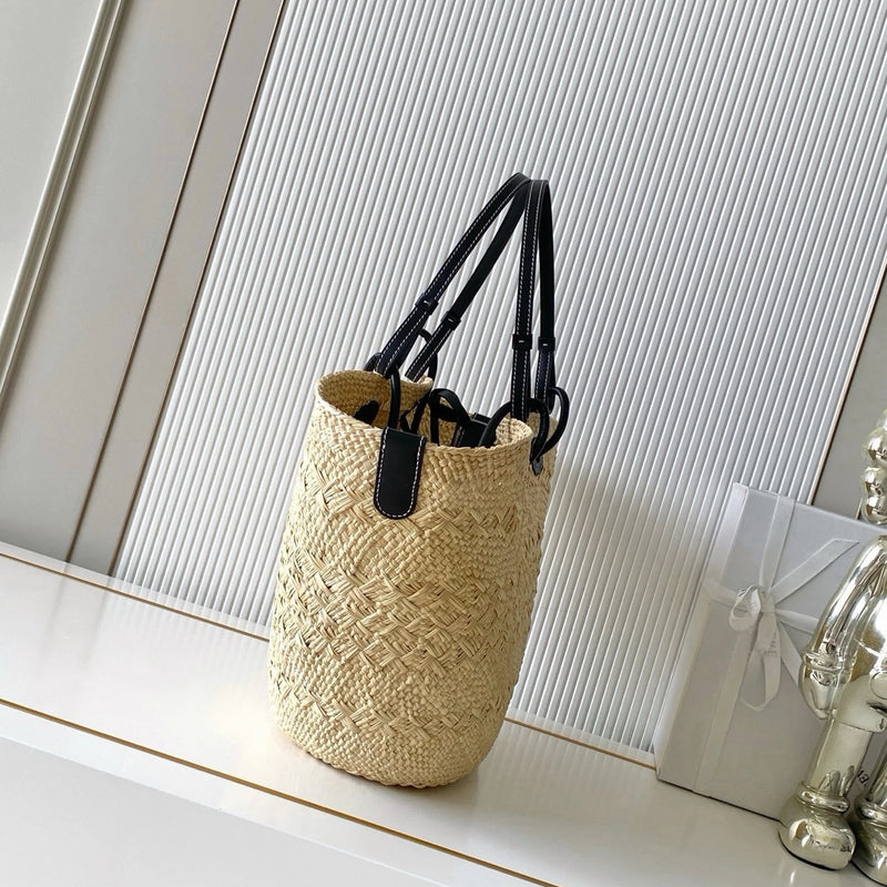 2026 Luxury Brand Designer Beach Tote Shoulder Bag Straw Bag Women Handbag Premium Female Crossbody Bags