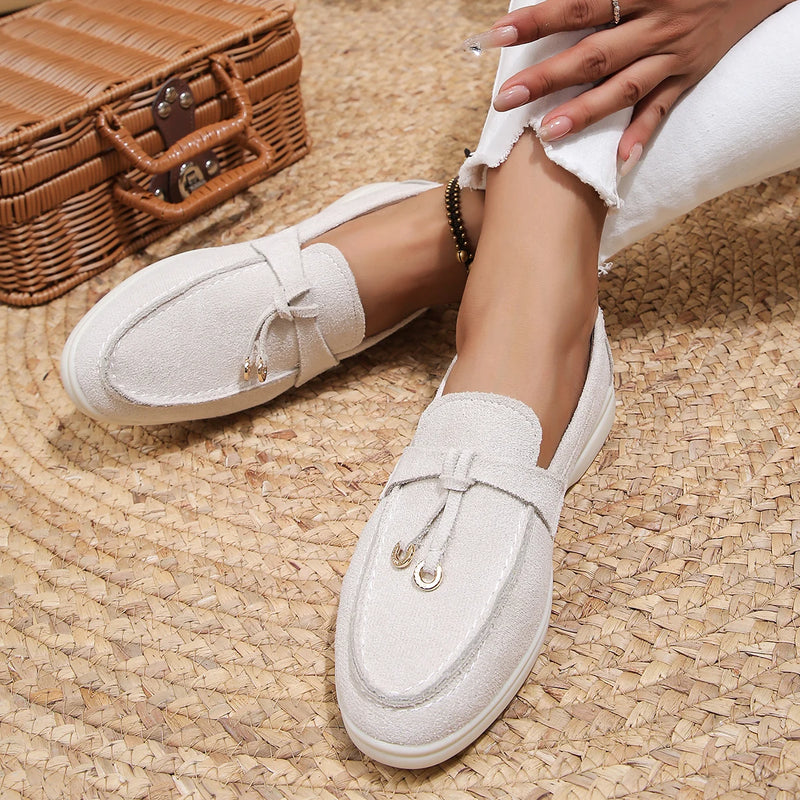 New Lefu Shoes Women's Soft Leather Retro Lazy Man Step on Thick Sole Flat Bottom Comfortable Single Shoe Shoes for Women
