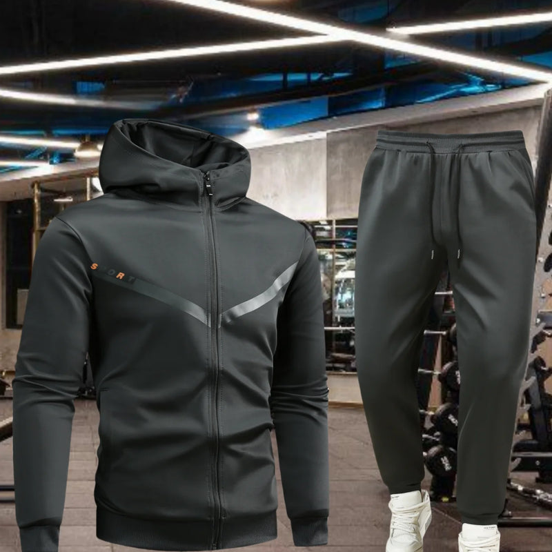 Men's Sporty Casual Set, Hooded Open Jacket and Sweatshirt for Spring and Autumn, Outdoor Sport Running and - View 5 | SAMAG
