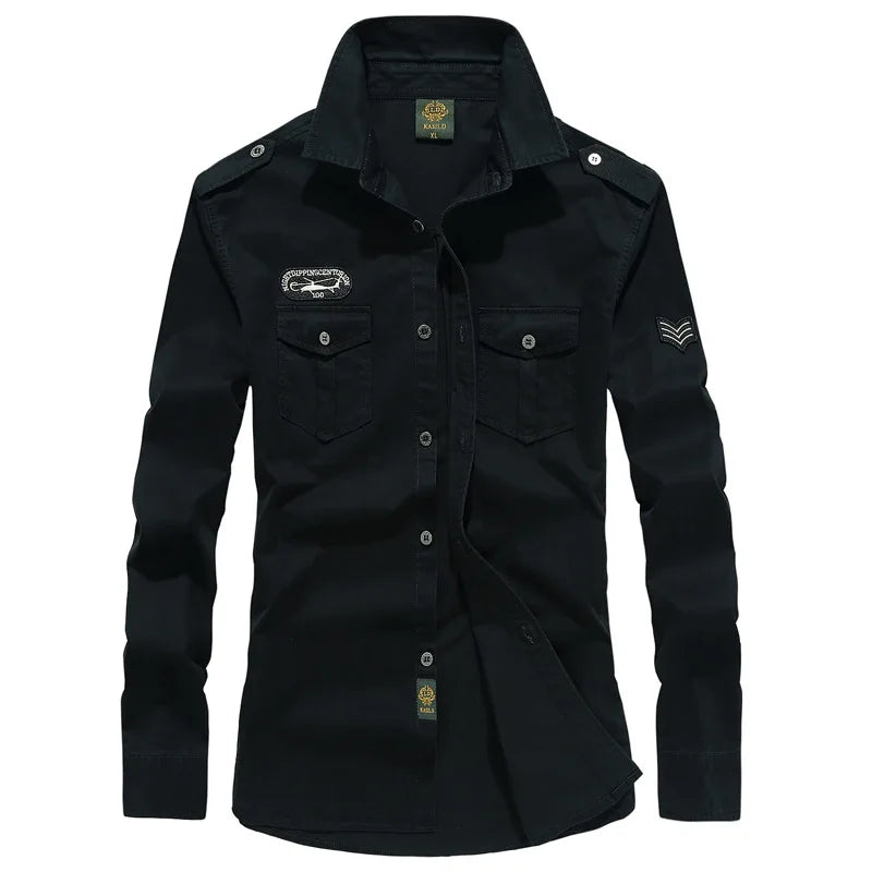 Men's Spring Cotton Casual Shirt Military Tooling | SAMAG