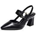 Cresfimix Zapatos De Mujer Women Sweet Pointed Toe Yellow Pu Leather Slip on 5cm High Heel Shoes for Summer Office Party A9168