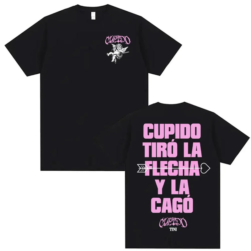 Tini Stoessel Cupido Tiro La Flecha Y La Cago T Shirt High-end Luxury Y2k Short Sleeves Classic Oversized Hot Product Unisex Tee