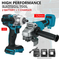 125mm Brushless Electric Angle Grinder Combo Kit Impact Wrench Power Tool For Makita 18V Battery Cordless Set | SAMAG