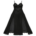 Women Sexy Split Mesh Lace Floral Sheer Babydoll Lingerie Nightgown Dress Sensual Pure Desire Seductive Hot Side-Slit Nightwear