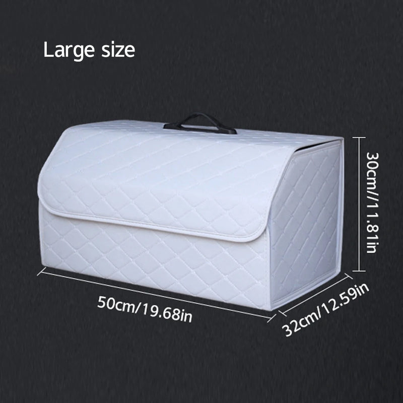Car Trunk Organizer Box Large Capacity Auto Multiuse Tools Storage Bag Stowing Tidying Leather Folding for Car Trunk Storage Box