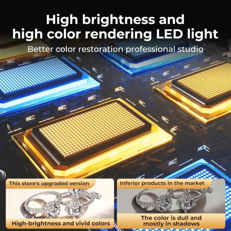 45/65cm Studio LED Light Box with Background Ring Light Board Studio Softbox Folding Photography Box and Bag For Studio Shooting