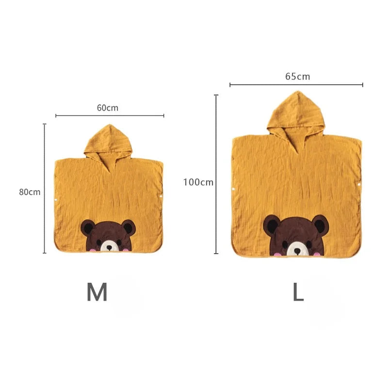 Children's Cotton Gauze Can Wear Hooded Cloak Bath Towel - View 2 | SAMAG