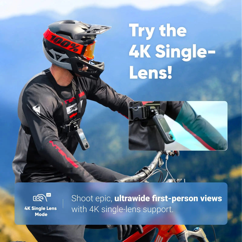 Insta360 X3 - Waterproof 360 Action Camera with 1/2" 48MP Sensors, 5.7K 360 Active HDR Video, 72MP 360 Photo, 4K Lens