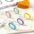 5Rolls Transparent Fluorescent Index Tabs Flags 5 Colors Book Annotation Sticky Note Highlighter Tape School Office Supplies
