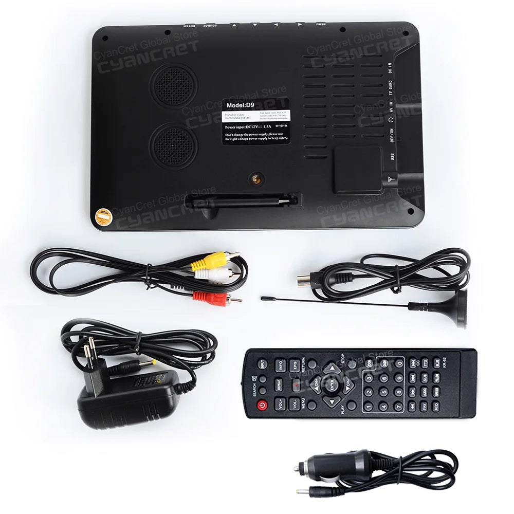 LEADSTAR D9 9 inch Portable TV DVB-T2 ATSC ISDB-T tdt DTT Digital and Analog mini small Car Television Support TF MP4 H.265 AC3