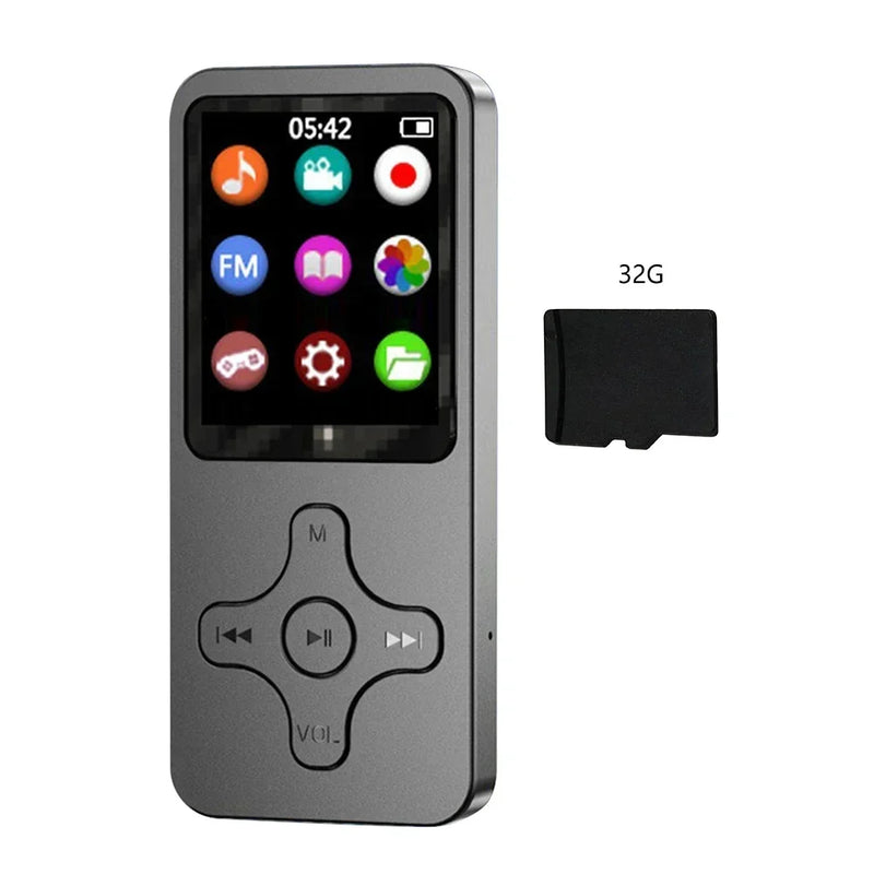 Portable Walkman Mini MP3 Player Bluetooth-compatible Speaker 8/16/32/64/128GB HiFi Music Speaker with FM Radio Recording E-book