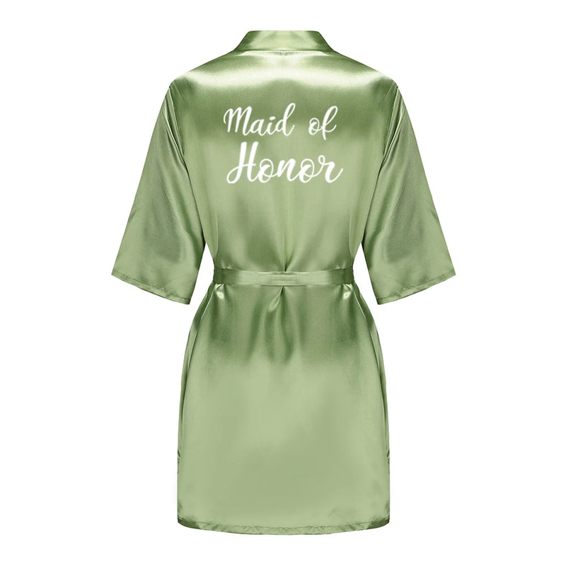 Satin Silk Robes Plus Size Wedding Bathrobe Bride | SAMAG