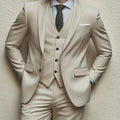 Men's 3pcs Suit Set, Jacket + Vest + Pants, Fashionable High-Quality, Suitable for Weddings, Parties and Formal Occasions