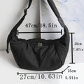 Minimalist Crescent Nylon Crossbody Bag Casual Hobo Sling Bag Lightweight Spacious Fold Dumpling Bags for Men Women Travel Daily