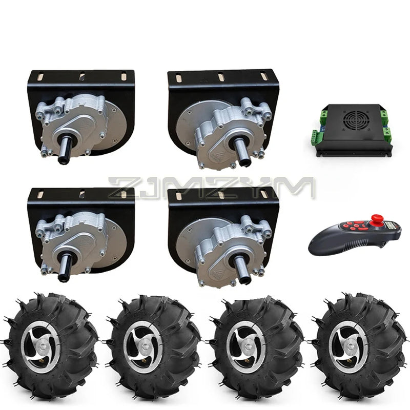 4WD 1000W Electric Four Drive kit 4.10-4 Off-road Tires 10 Inch Wheel Hub Cart 250W Motor With Wireless Remote Control