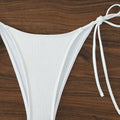 Summer white pure simple front-tie bikini swimsuit set