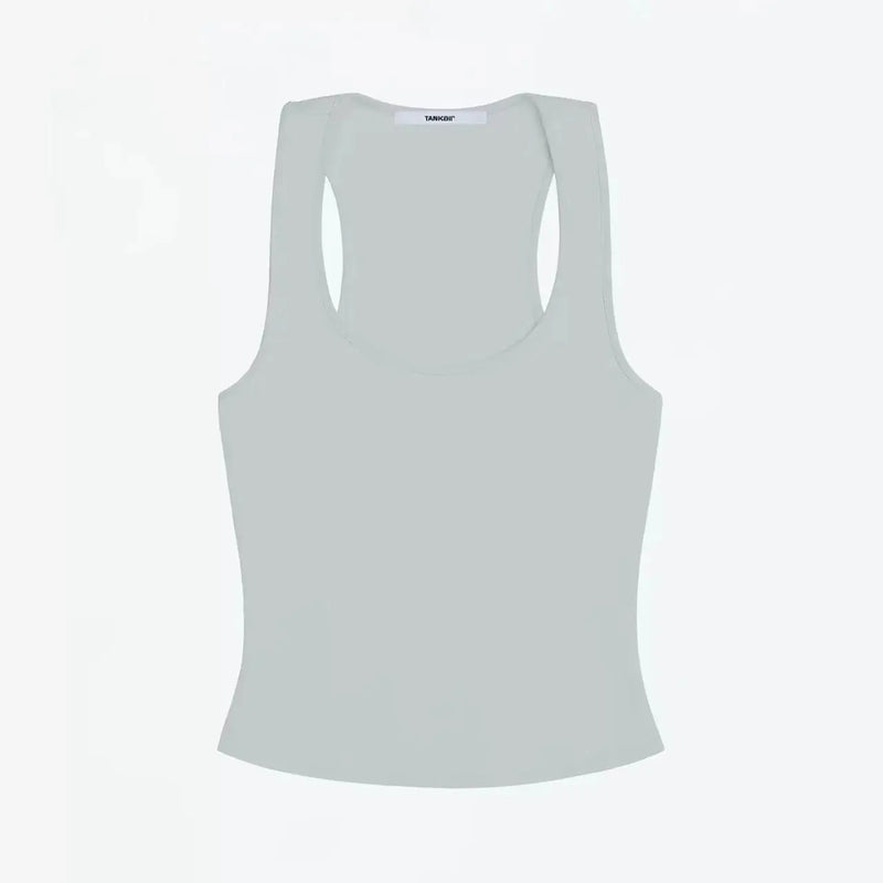 ANK Air Summer Top with Solid Color, Black and White Powder, Wide Shoulder Strap, I-Shaped Tank Top, Women's Sports, Daily Wear