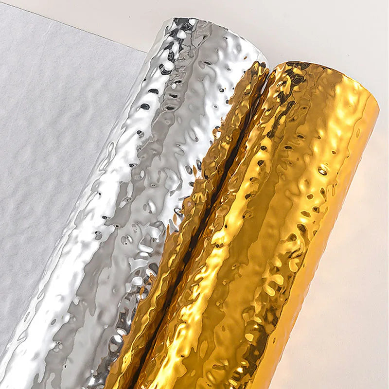 Gold Silver Water Ripple Self-Adhesive Mirror Sheets Wall Stickers Wedding Backdrop Ceiling Wall Shop Birthday Party Home Decor