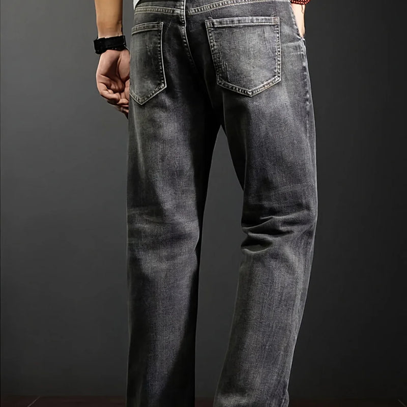 Men's New Straight Leg Stretchable Jeans Casual Pants | SAMAG