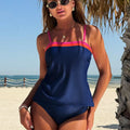 Women's Tankini Color Block Modest Two Piece Swimsuit | SAMAG