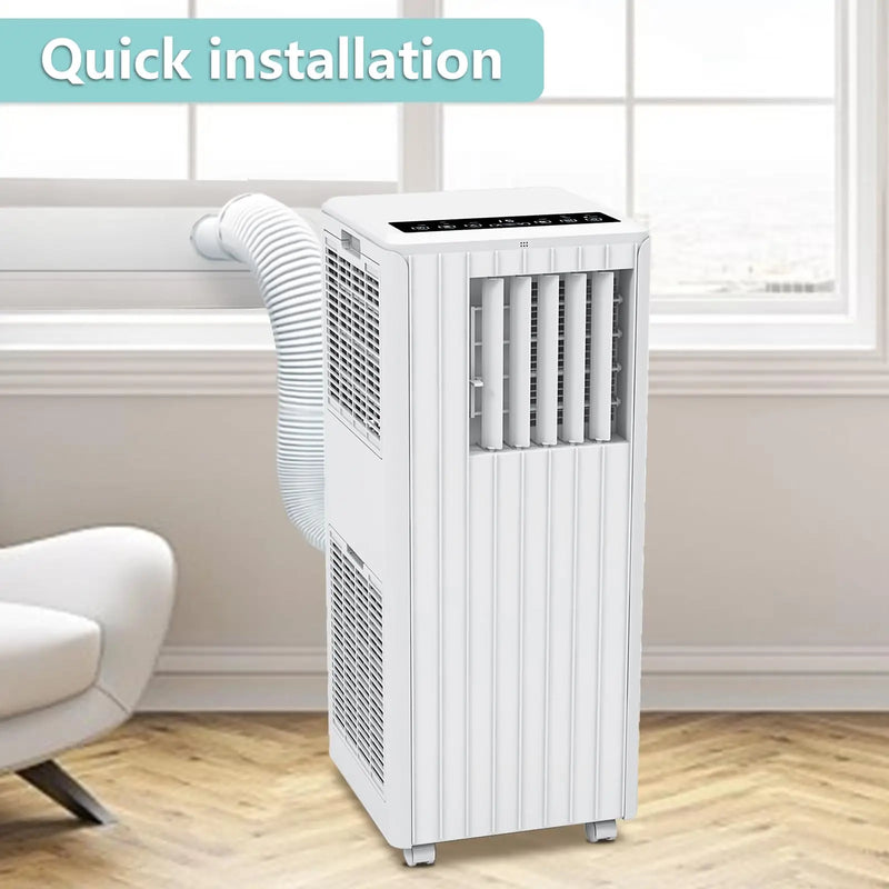 8000 BTU Portable Air Conditioner Quiet Sleep Mode, 3-in-1 Cooling Dehumidifying Fan for 350 Sq Ft Rooms, Energy-Saving 24-Hr Timer, AC Unit with Remote Full Window Kit White