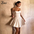 Zoci Elegant Strapless Short MIni Wedding Dresses | SAMAG
