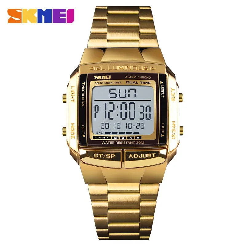 1381 Luxury Electronic Mens Wristwatches Waterproof LED Display Digital Watch for Military Sports 1328 - Visuel 7 | SAMAG